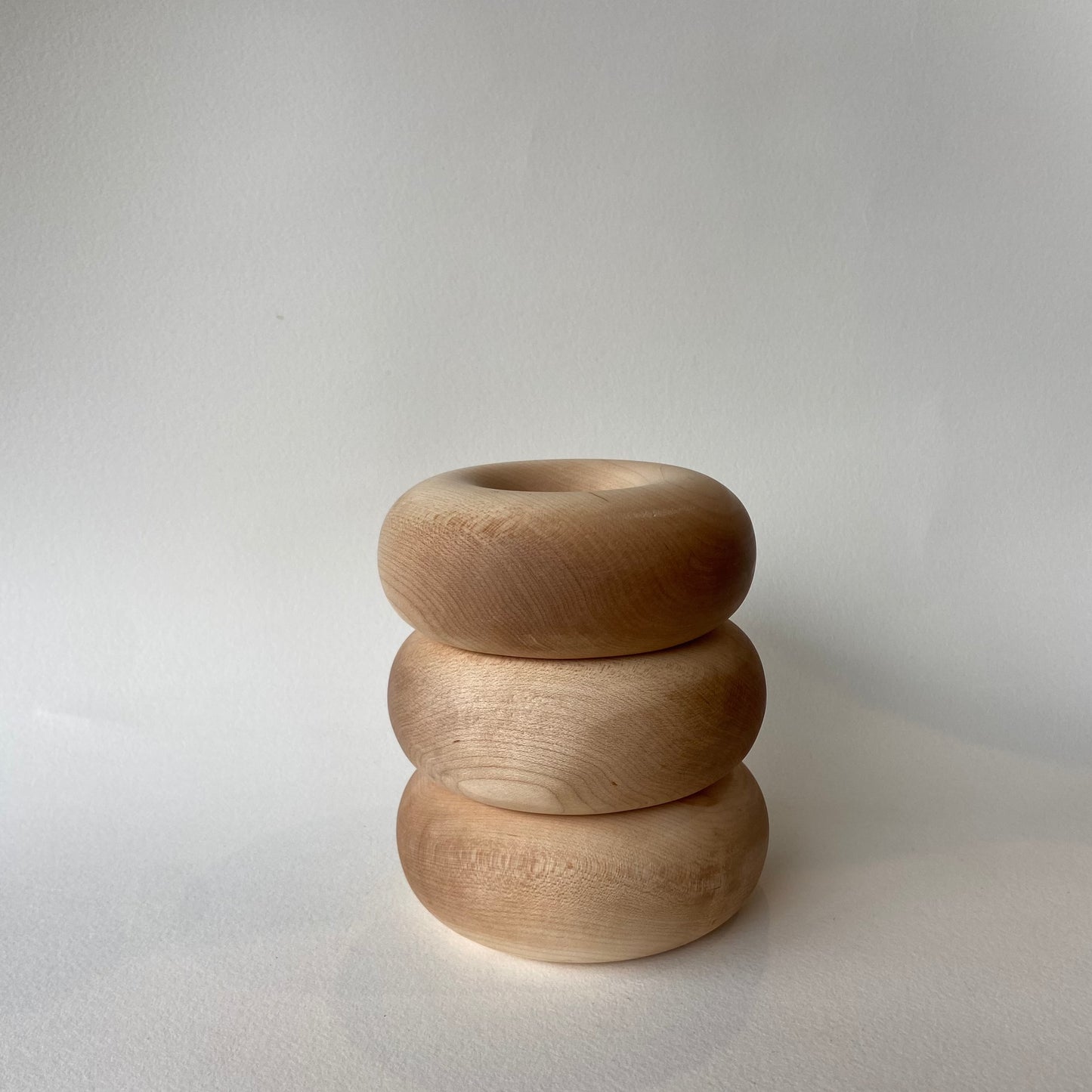 Donut Candleholder - Maple