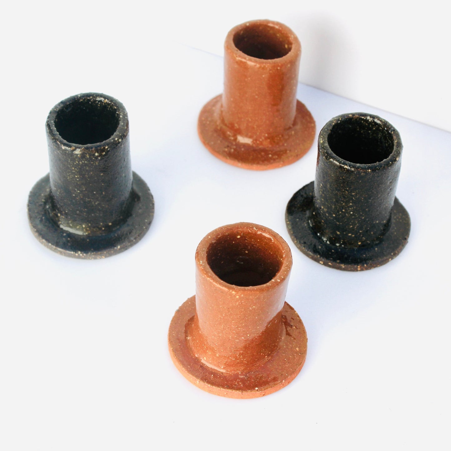 Ceramic Candle Holder - Chocolate Brown